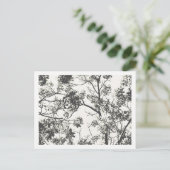 Carte Postale Silhouette noire et blanche de l'arbre (Debout devant)