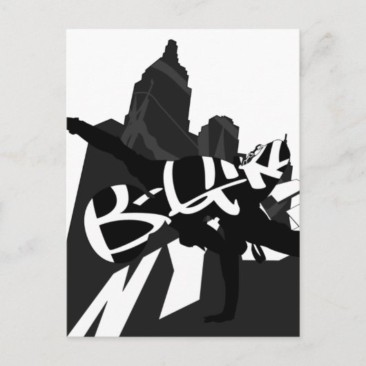 Carte postale Silhouette NYC pour danseuse de rupt (Devant)