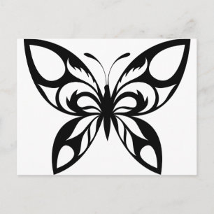 Carte Postale Silhouette-Papillon-Tribal