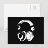 Carte Postale Silhouette pour casque noir et blanc (Devant / Derrière)