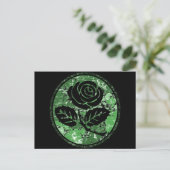 Carte Postale Silhouette Rose en détresse - Vert (Debout devant)