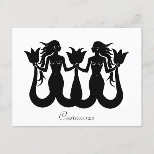 Carte Postale Silhouette Tonnerre_Cove de sirène à deux queue