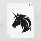 Carte Postale Silhouette Unicorne (Devant / Derrière)