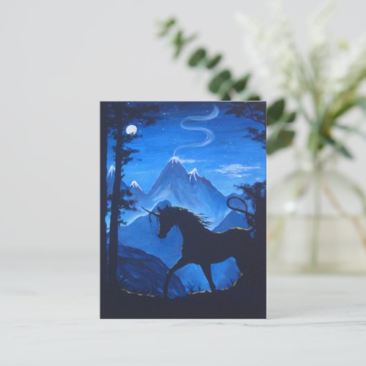 Carte Postale Silhouette Unicorne (Debout devant)