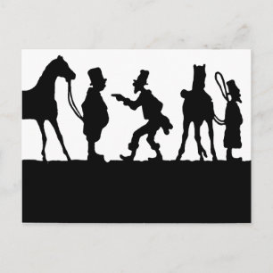Carte Postale Silhouette : Vendeur de chevaux