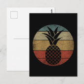 Carte Postale Silhouette Vintage Ananas (Devant / Derrière)