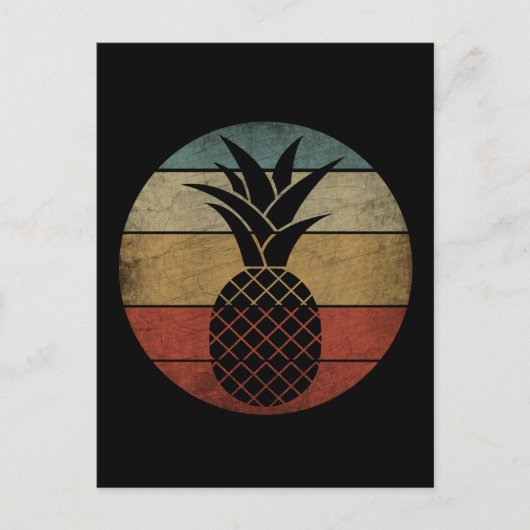 Carte Postale Silhouette Vintage Ananas (Devant)