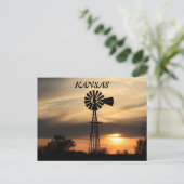 Carte postale Silhouette Windmill Kansas (Debout devant)