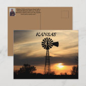 Carte postale Silhouette Windmill Kansas (Devant / Derrière)