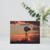 Carte postale Silhouette Windmill Kansas (Debout devant)