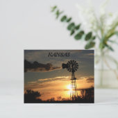 Carte postale Silhouette Windmill Kansas (Debout devant)