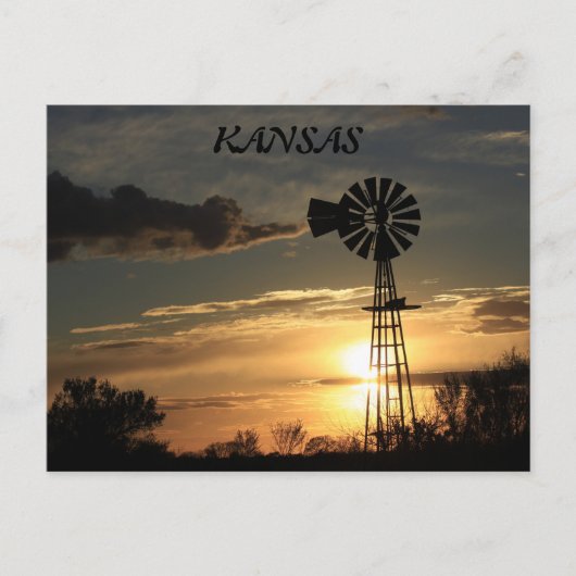 Carte postale Silhouette Windmill Kansas (Devant)