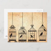 Carte Postale Silhouettes de cage (Devant / Derrière)