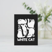 Carte Postale Silhouettes de chaton blanc - Design Feline mignon (Debout devant)