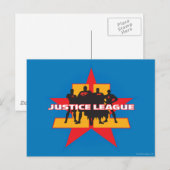 Carte Postale Silhouettes de la Ligue de Justice et Arrière - pl (Devant / Derrière)
