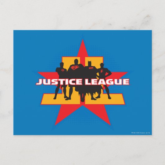 Carte Postale Silhouettes de la Ligue de Justice et Arrière - pl (Devant)