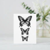 Carte Postale silhouettes de papillon noir (Debout devant)