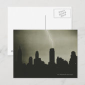 Carte Postale Silhouettes des gratte-ciel et de la foudre en (Devant / Derrière)