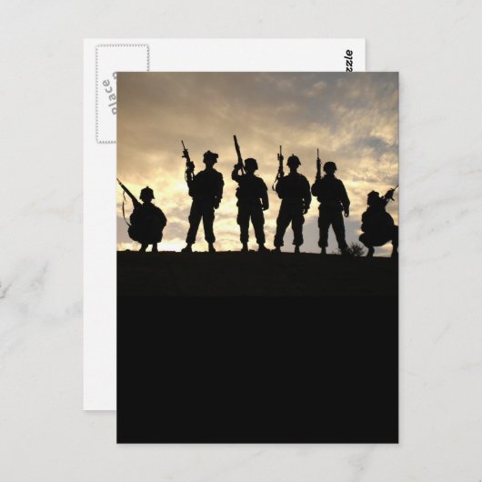 Carte postale Silhouettes du soldat (Devant / Derrière)