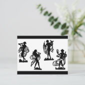 Carte Postale silhouettes grecques antiques des Muses (Debout devant)