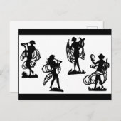 Carte Postale silhouettes grecques antiques des Muses (Devant / Derrière)