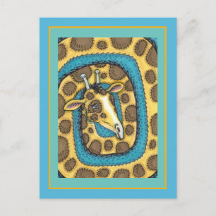 CARTE POSTALE SILLEMENT GIRAFFE LONG COU ET SPOTS, FUNNY FOLK AR