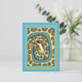 CARTE POSTALE SILLEMENT GIRAFFE LONG COU ET SPOTS, FUNNY FOLK AR (Debout devant)