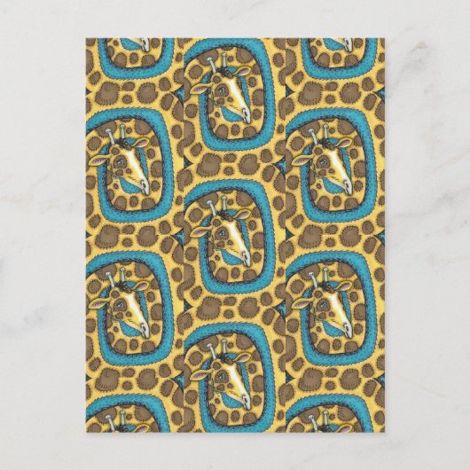 CARTE POSTALE SILLEMENT GIRAFFE LONG COU ET SPOTS, FUNNY FOLK AR (Devant)