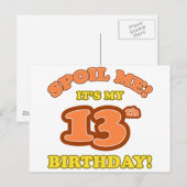 Carte Postale Silly 13e anniversaire présent (Devant / Derrière)