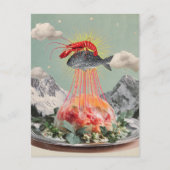 Carte Postale Silly Lobster Fish Surreal Jellyfish Collage (Devant)