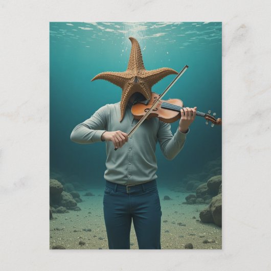 Carte Postale Silly Starfish Making Music (Devant)