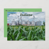 Carte Postale Silos et un champ de maïs dans l'Indiana (Devant / Derrière)