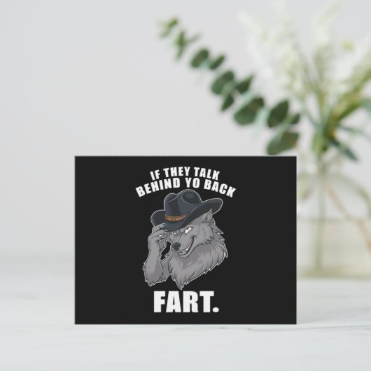 Carte Postale S'Ils Parlent Derrière Le Dos Fart Mème Drôle (Debout devant)