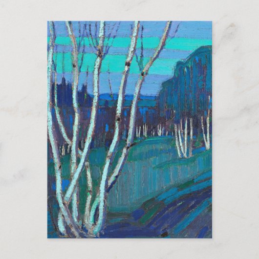 Carte Postale Silver Birches, oeuvre populaire de Tom Thomson (Devant)