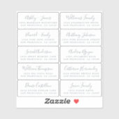 Carte postale Silver Calligraphy Étiquettes de adr (Feuille)