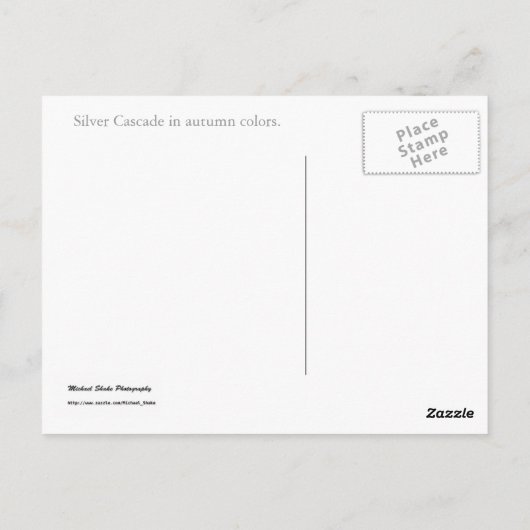 Carte postale Silver Cascade (Dos)