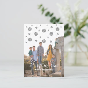 Carte postale Silver Parties scintillant Confetti