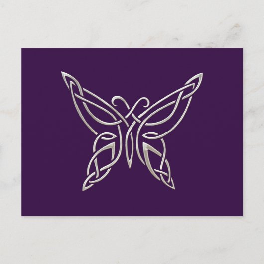 Carte Postale Silver Purple Celtic Butterfly Curling (Devant)