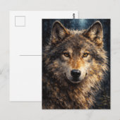 Carte Postale Silver Timber | Wolf Wildlife Art | Postcard (Devant / Derrière)