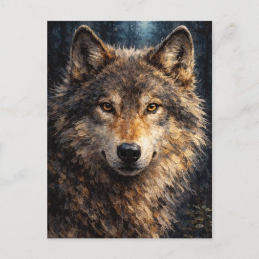 Carte Postale Silver Timber | Wolf Wildlife Art | Postcard (Devant)