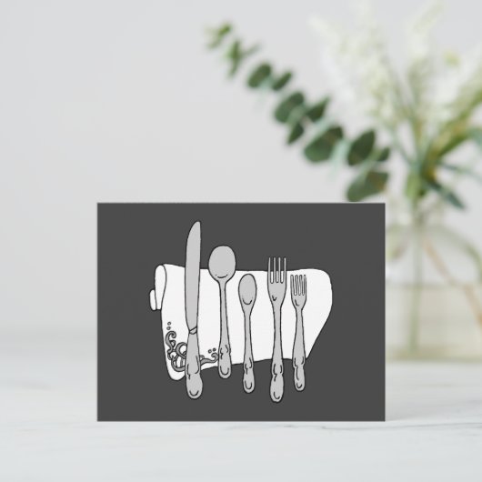 Carte postale Silverware Black White Art (Debout devant)