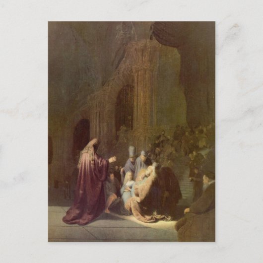 Carte Postale Siméon dans le temple par Rembrandt (Devant)