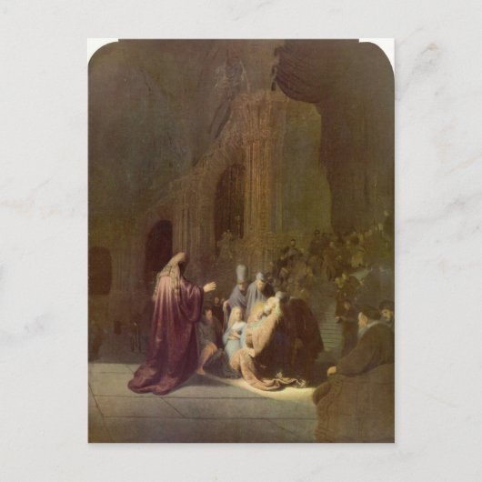 Carte Postale Siméon dans le temple par Rembrandt (Devant)