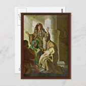Carte Postale Siméon Dans Le Temple. Par Rembrandt Van Rijn (Devant / Derrière)