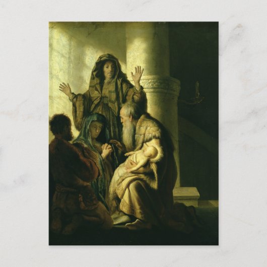 Carte Postale Siméon et Hannah dans le Temple, vers 1627 (Devant)