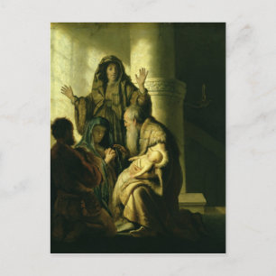 Carte Postale Siméon et Hannah dans le Temple, vers 1627