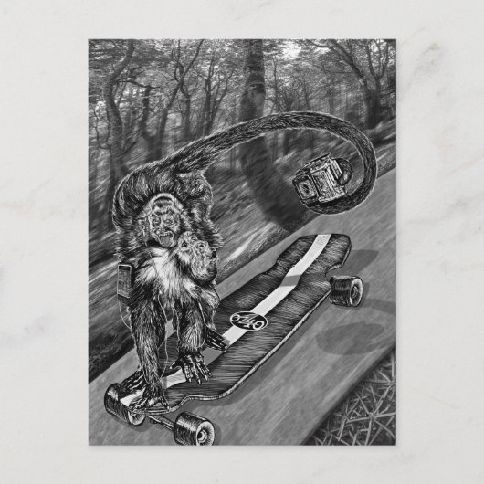 Carte Postale Simeon Skateboard Selfie (Devant)