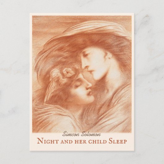 Carte Postale Simeon Solomon La Nuit et son enfant le Sommeil CC (Devant)