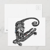 Carte Postale Simian Selfie Art (Devant / Derrière)