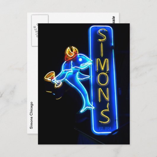 Carte postale Simons Neon (Devant / Derrière)